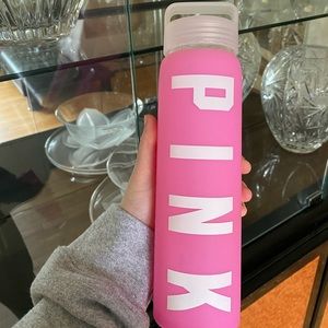 PINK glass reusable water bottle